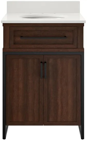 Glenrock 24" Bathroom Vanity in Walnut Brown by DOREL HOME FURNISHINGS