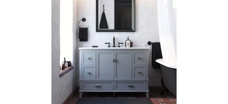 Rosemarie 48" Bathroom Vanity in Gray by DOREL HOME FURNISHINGS
