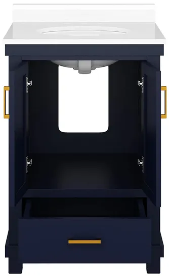 Cowley 24" Bathroom Vanity in Navy by DOREL HOME FURNISHINGS