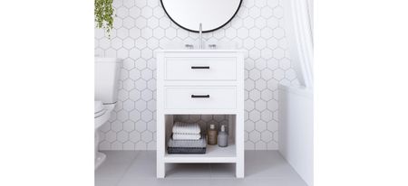 Alabama 24" Bathroom Vanity in White by DOREL HOME FURNISHINGS