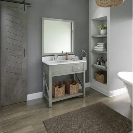 Avon 36" Bathroom Vanity in Distressed Gray by Twin-Star Intl.