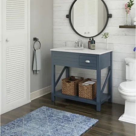 Avon 36" Bathroom Vanity in Fontana Blue by Twin-Star Intl.
