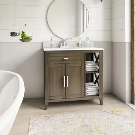 Ashland 36" Bathroom Vanity in Stromburg Oak by Twin-Star Intl.