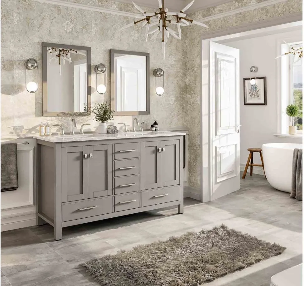 Sydney 72" Double Sink Bathroom Vanity in Gray by Eviva