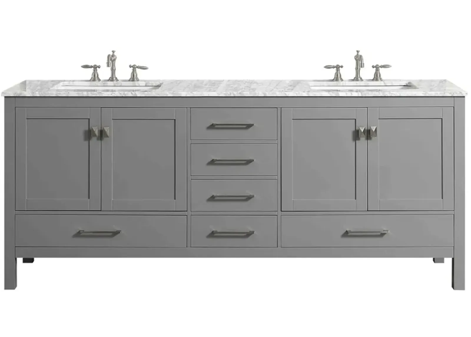 Sydney 72" Double Sink Bathroom Vanity in Gray by Eviva