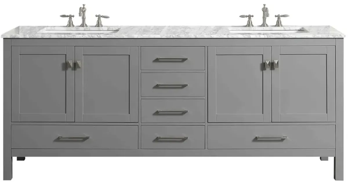 Sydney 72" Double Sink Bathroom Vanity in Gray by Eviva