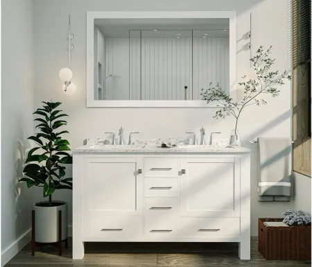 Sydney 48" Double Sink Bathroom Vanity in White by Eviva