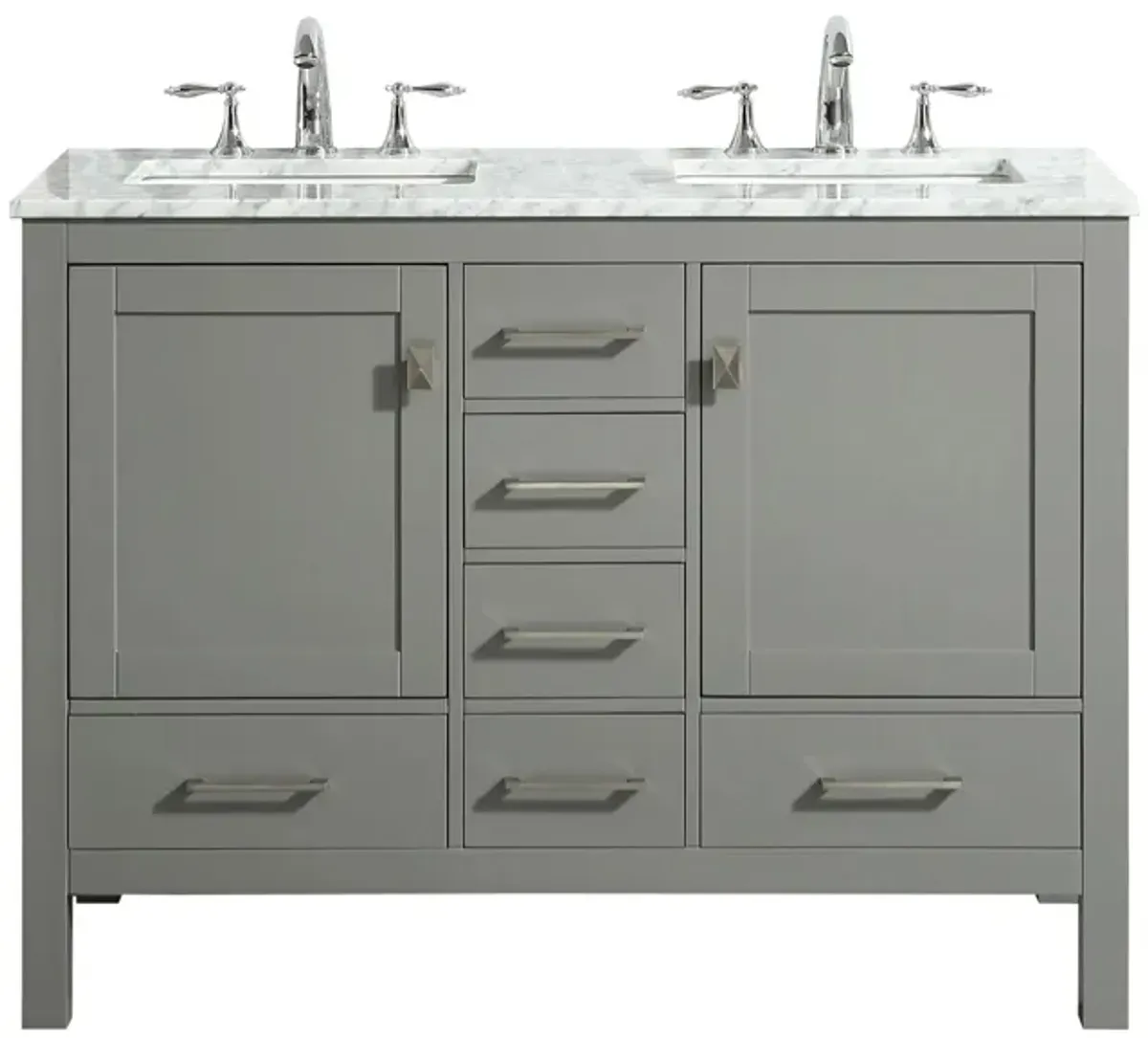 Sydney 48" Double Sink Bathroom Vanity in Gray by Eviva