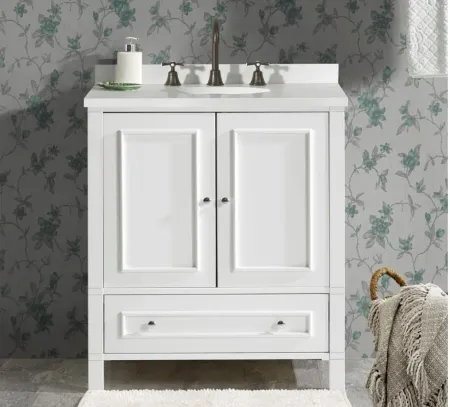 Williamsburg 30" Vanity Cabinet in White by Bolton Furniture