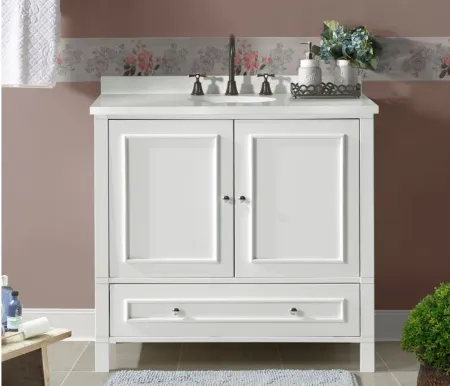 Williamsburg 36" Vanity Cabinet in White by Bolton Furniture