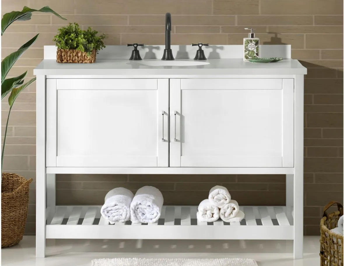 Bennet 48" Vanity Cabinet in White by Bolton Furniture