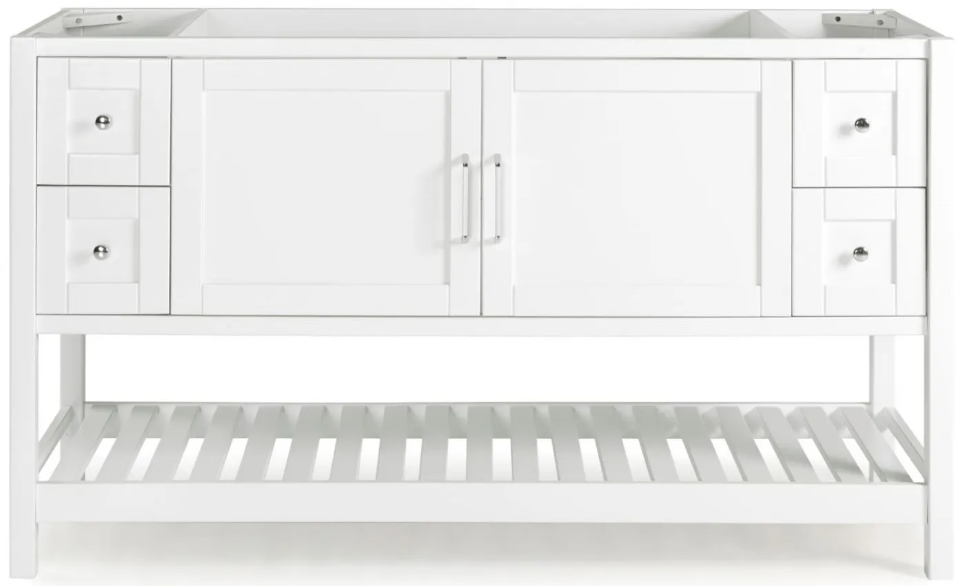 Bennet 60" Vanity Cabinet in White by Bolton Furniture
