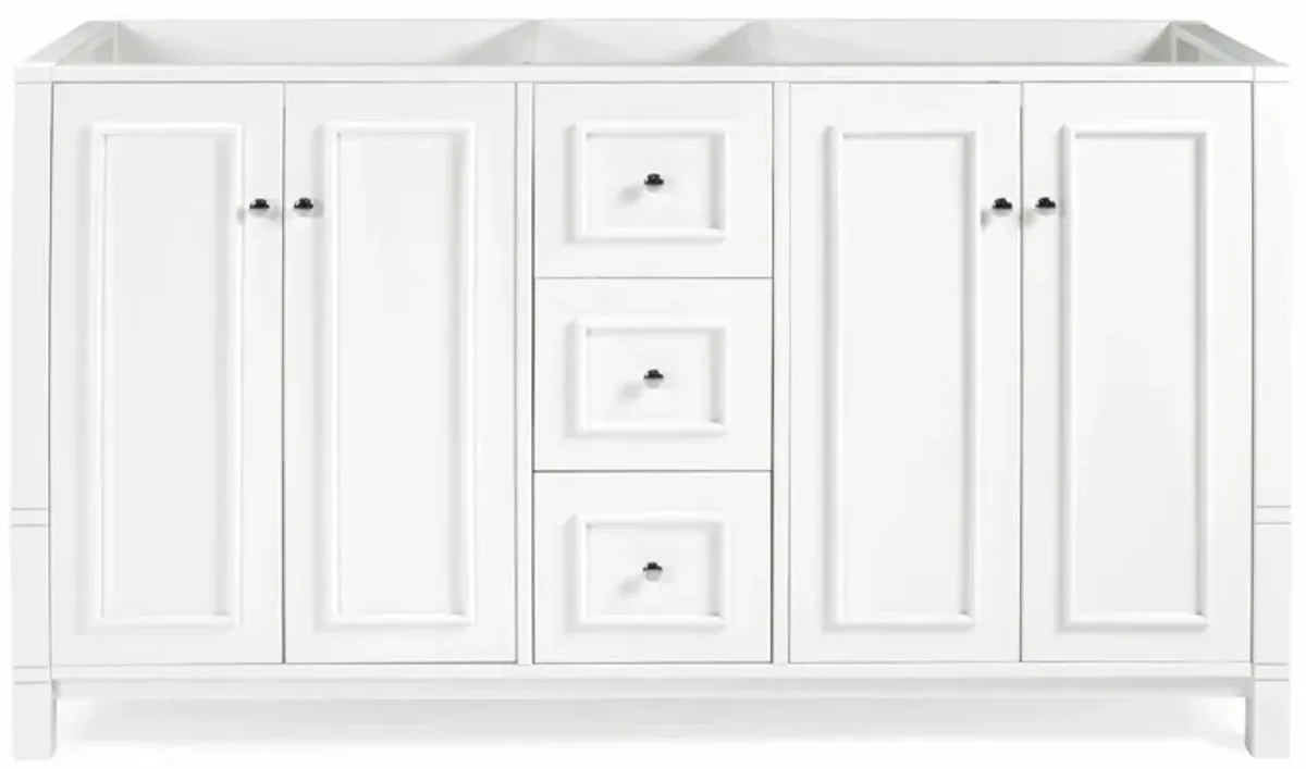 Williamsburg 60" Vanity Cabinet in White by Bolton Furniture