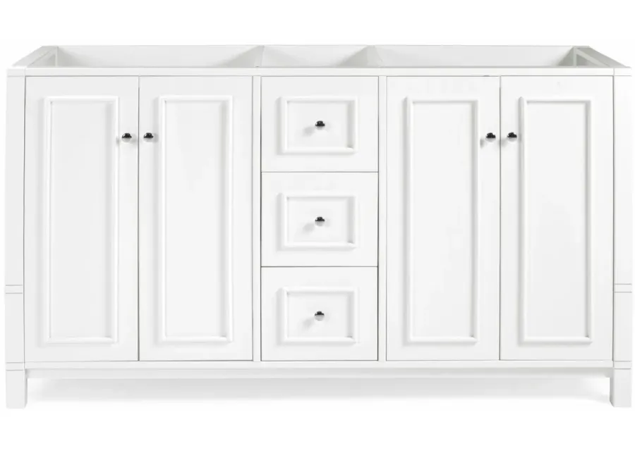 Williamsburg 60" Vanity Cabinet in White by Bolton Furniture
