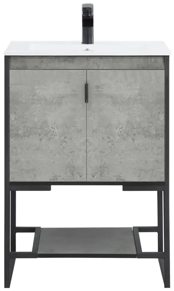 Scarsdale 24" Bathroom Sink Vanity in Concrete Gray by Manhattan Comfort