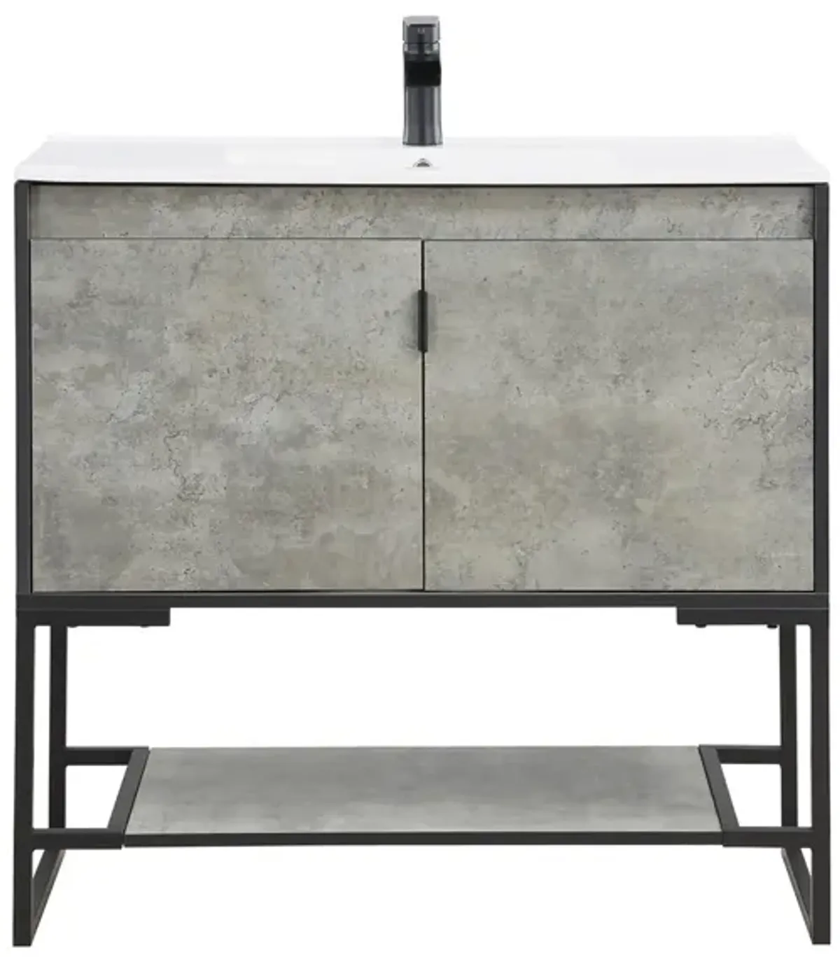 Scarsdale 36" Bathroom Sink Vanity in Concrete Gray by Manhattan Comfort