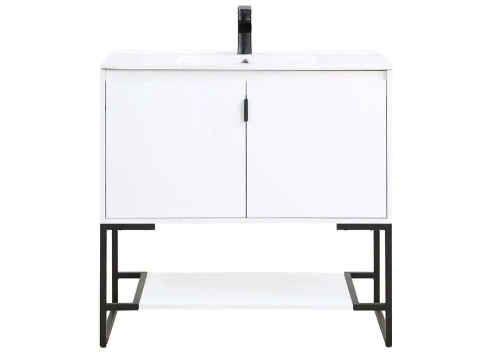 Scarsdale 36" Bathroom Sink Vanity in White by Manhattan Comfort