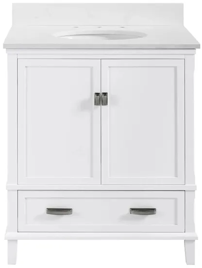 Rosemarie 30" Bathroom Vanity in White by DOREL HOME FURNISHINGS