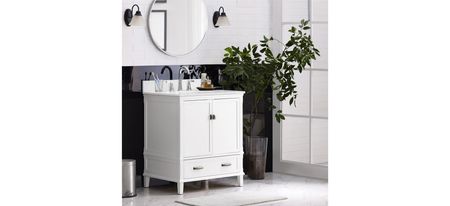Rosemarie 30" Bathroom Vanity in White by DOREL HOME FURNISHINGS