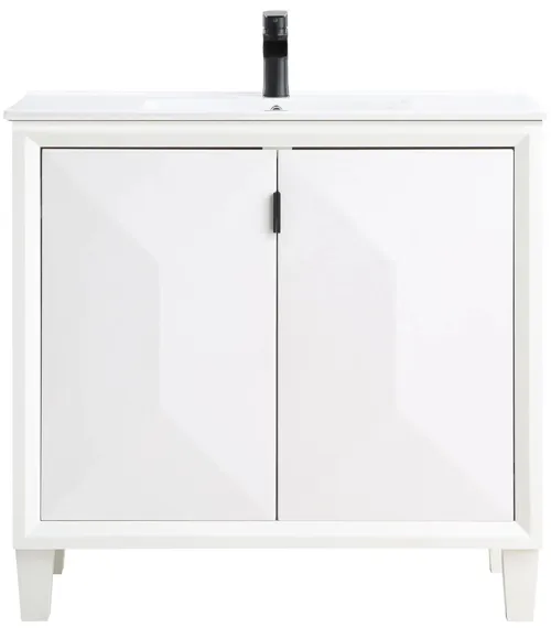 Hyde 36" Bathroom Sink Vanity in White by Manhattan Comfort