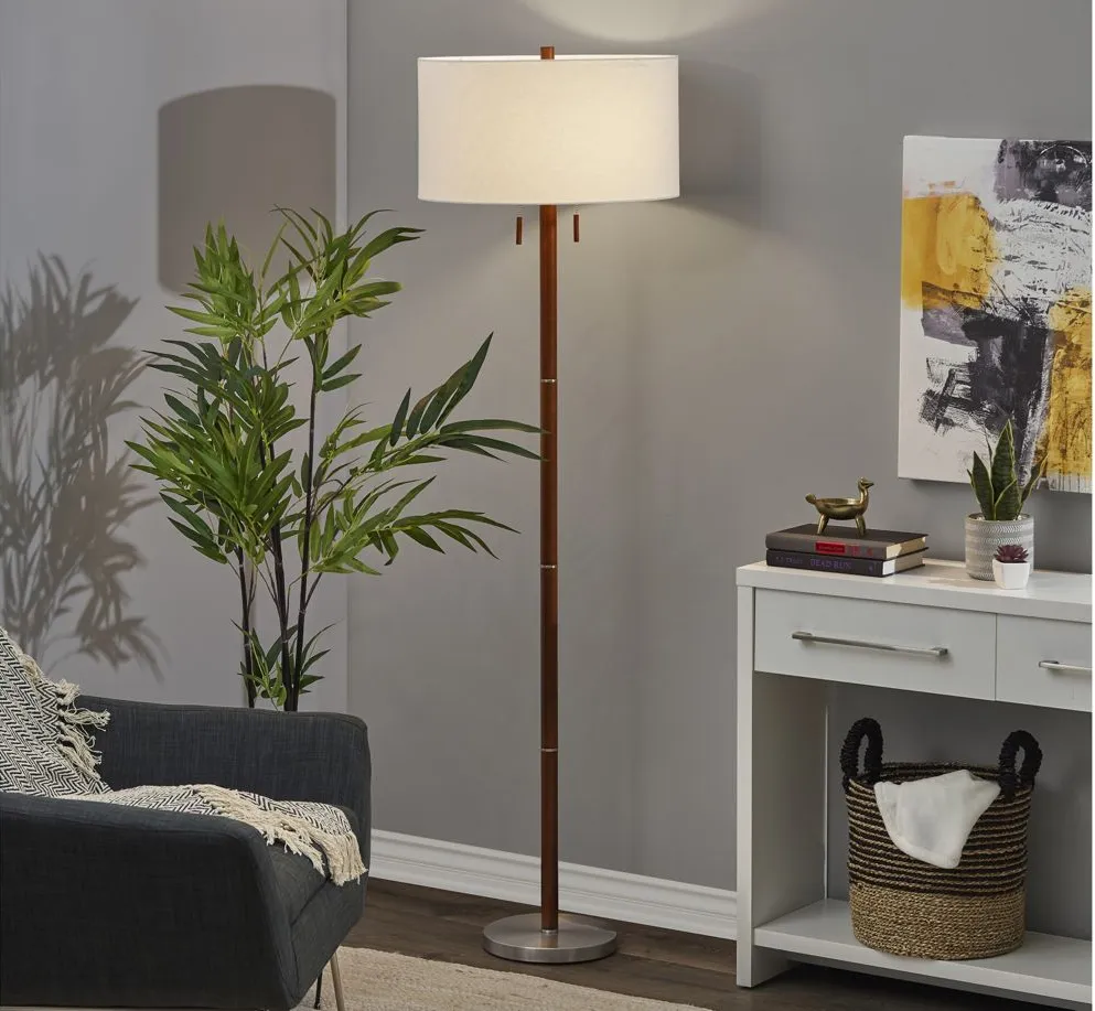 Madeline Floor Lamp in Walnut by Adesso Inc