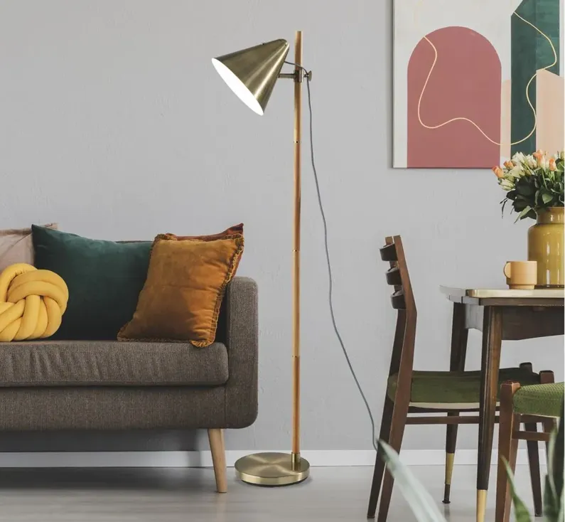 Bryn Floor Lamp in Antique Brass by Adesso Inc