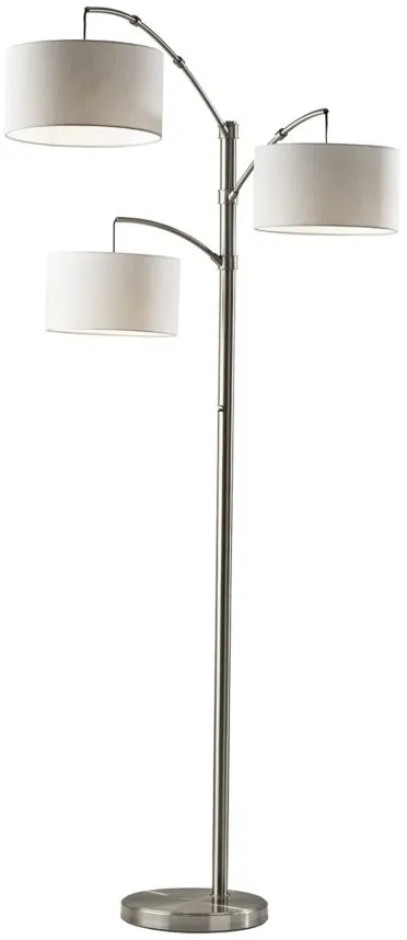 Cabo Arc Floor Lamp in Brushed Steel by Adesso Inc