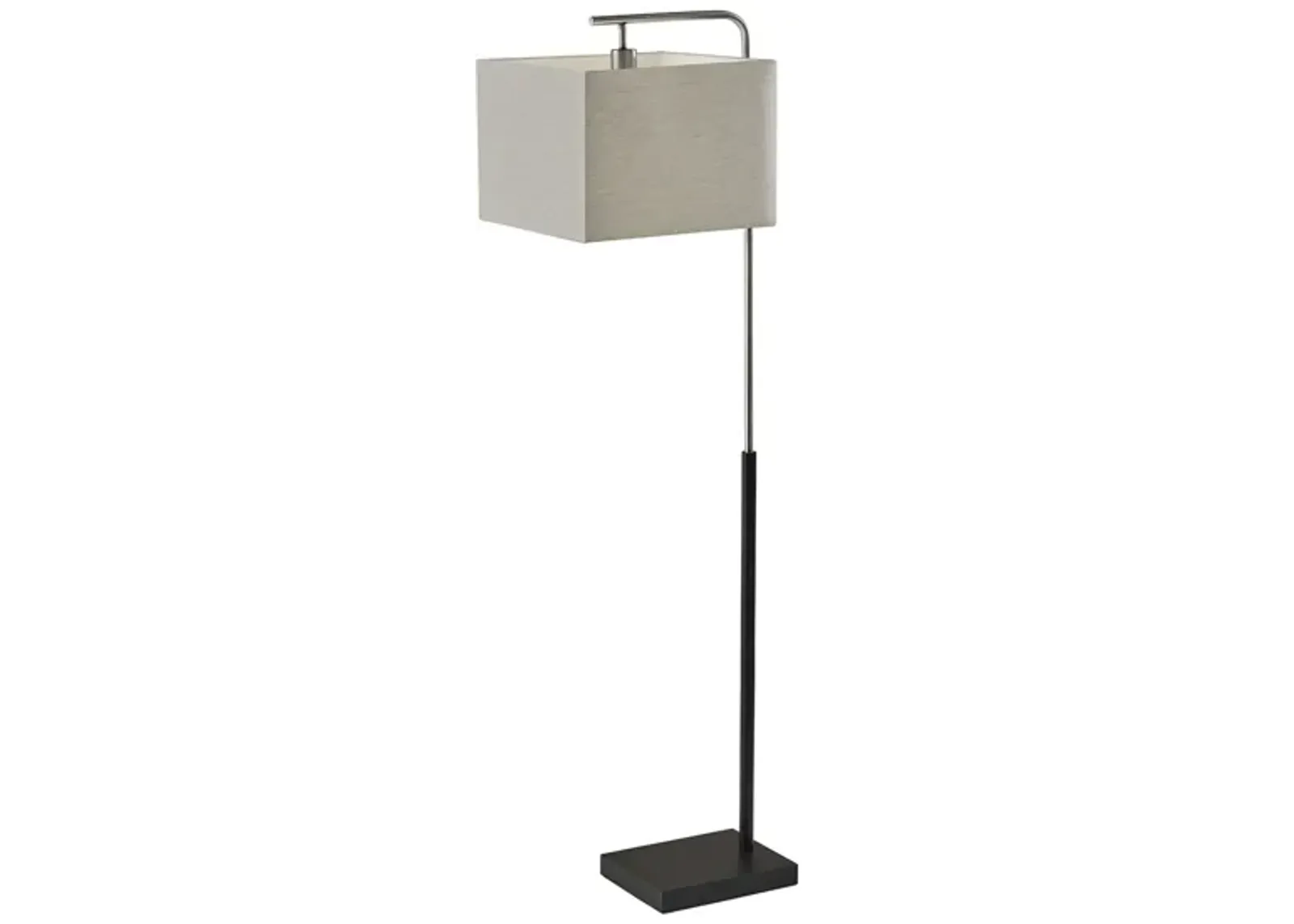 Flora Floor Lamp in Black/Light Taupe/Brushed Steel by Adesso Inc