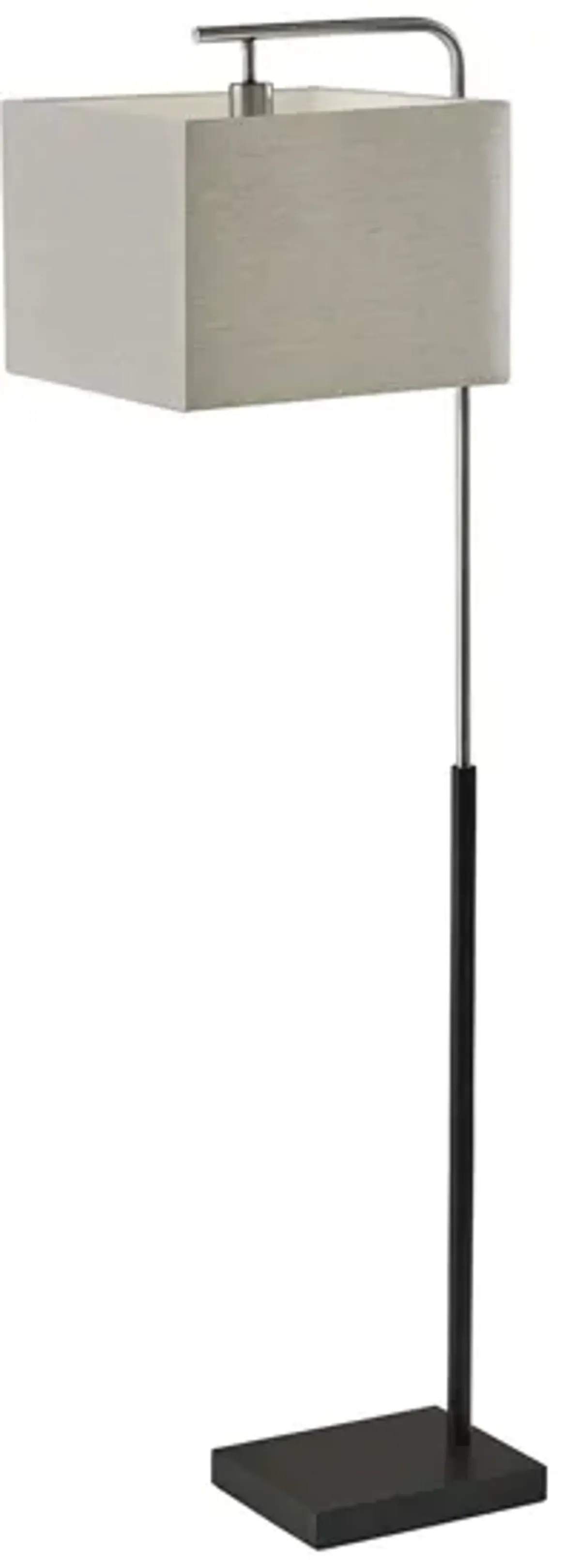 Flora Floor Lamp in Black/Light Taupe/Brushed Steel by Adesso Inc