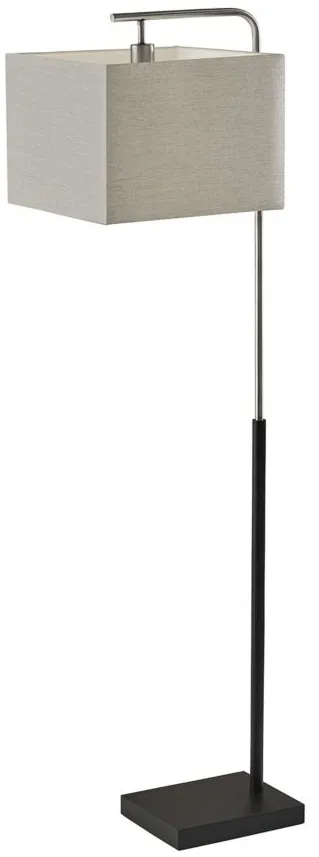 Flora Floor Lamp in Black/Light Taupe/Brushed Steel by Adesso Inc