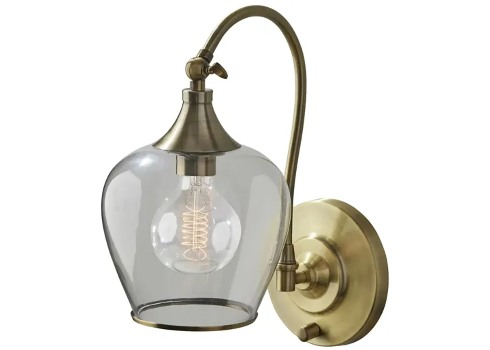 Bradford Wall Lamp in Antique Brass by Adesso Inc