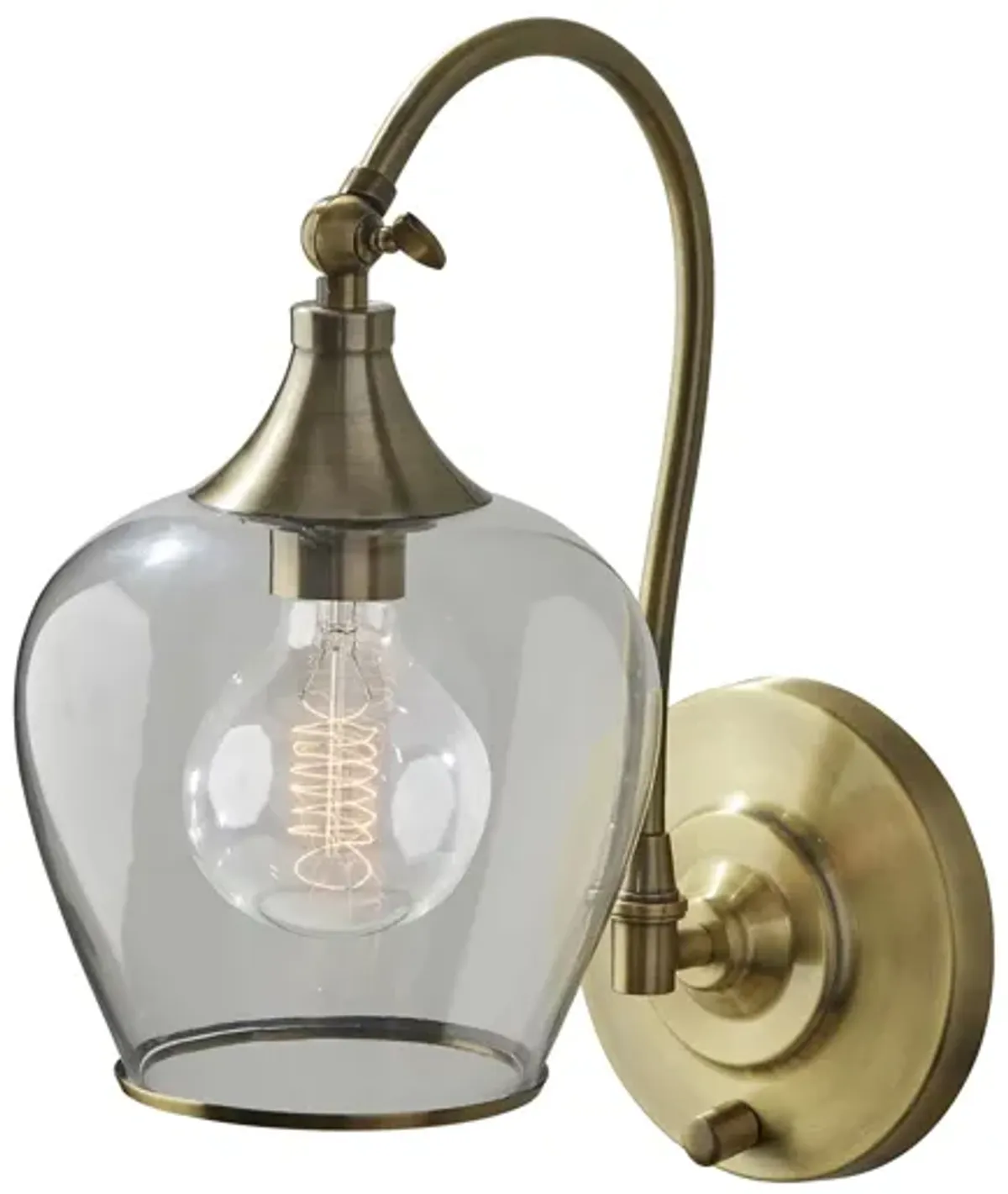 Bradford Wall Lamp in Antique Brass by Adesso Inc