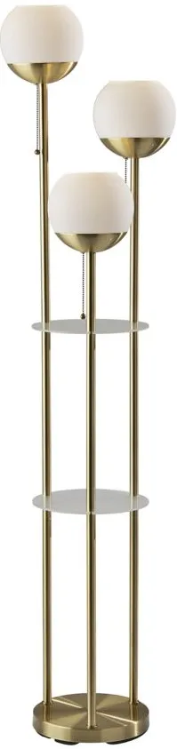 Bianca Floor Lamp w/ Shelves in Antique Brass by Adesso Inc