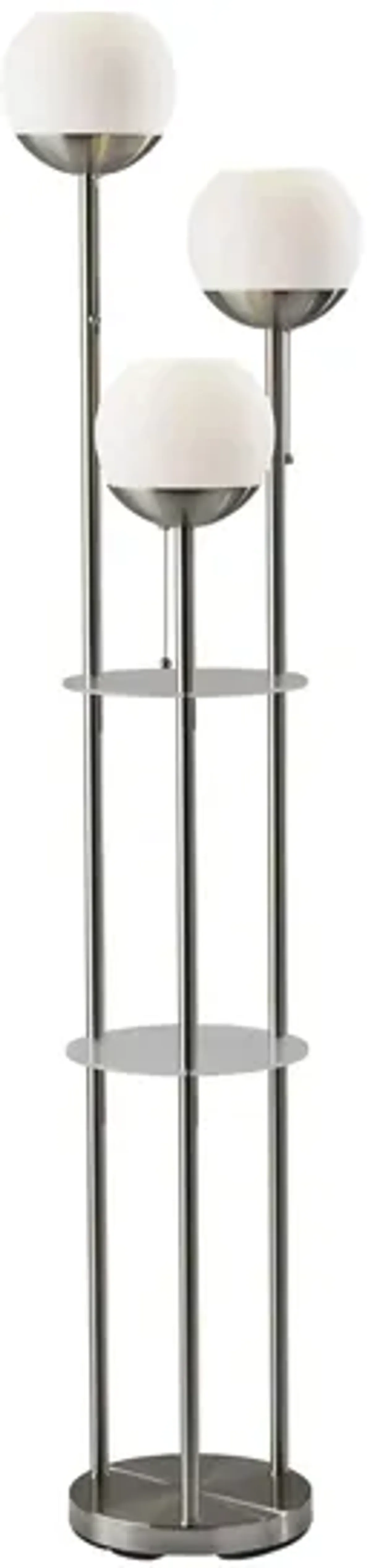 Bianca Floor Lamp w/ Shelves in Brushed Steel by Adesso Inc