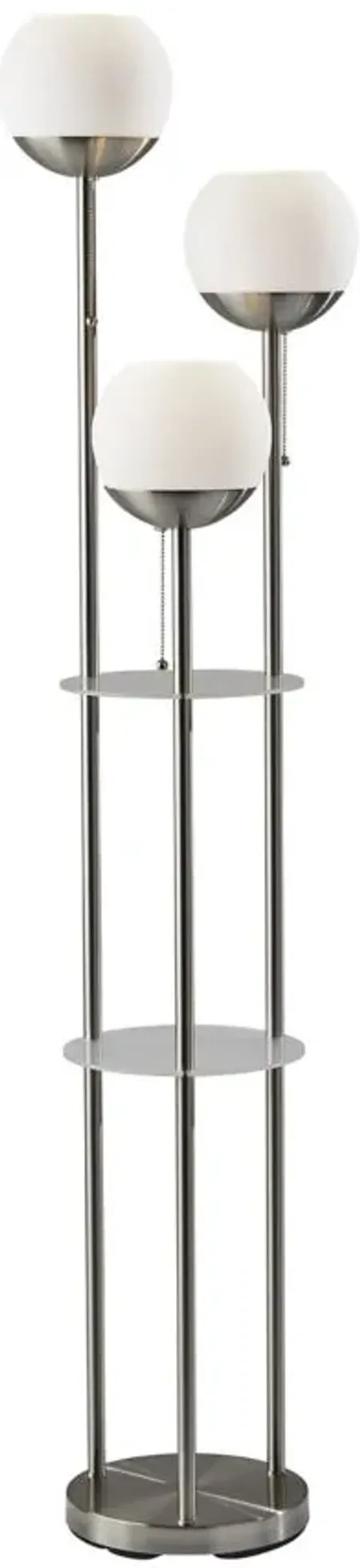 Bianca Floor Lamp w/ Shelves in Brushed Steel by Adesso Inc