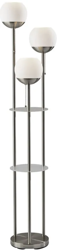 Bianca Floor Lamp w/ Shelves in Brushed Steel by Adesso Inc