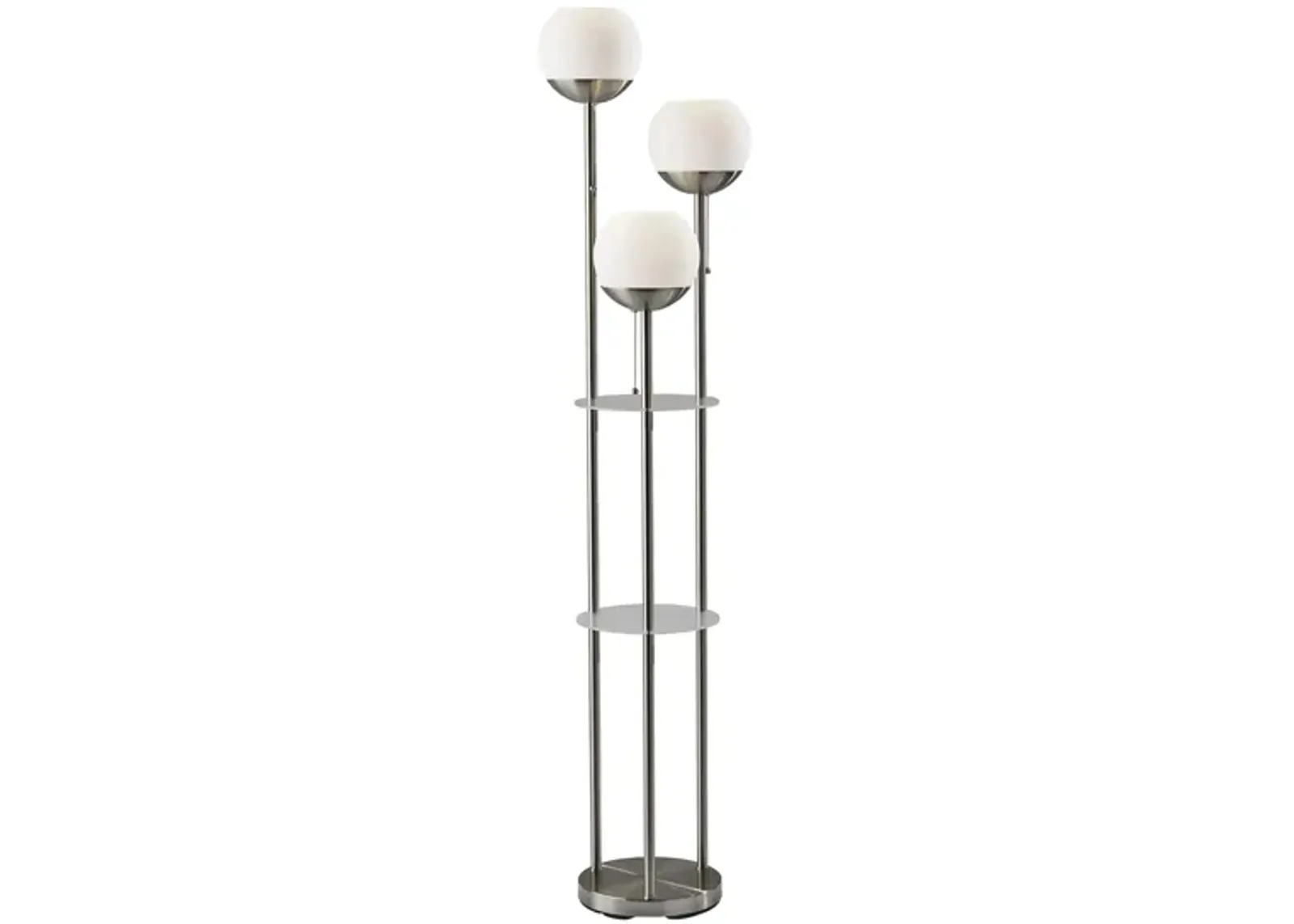 Bianca Floor Lamp w/ Shelves in Brushed Steel by Adesso Inc