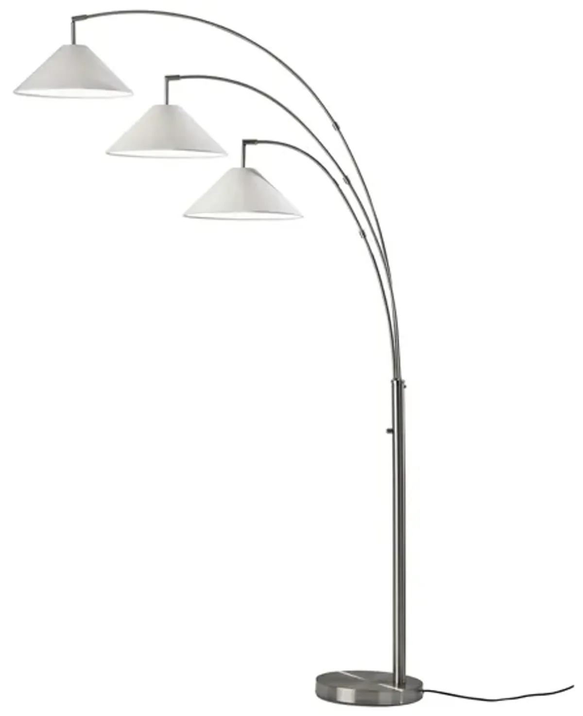 Marlin 3-Arm Arc Lamp in Brushed Steel by Adesso Inc