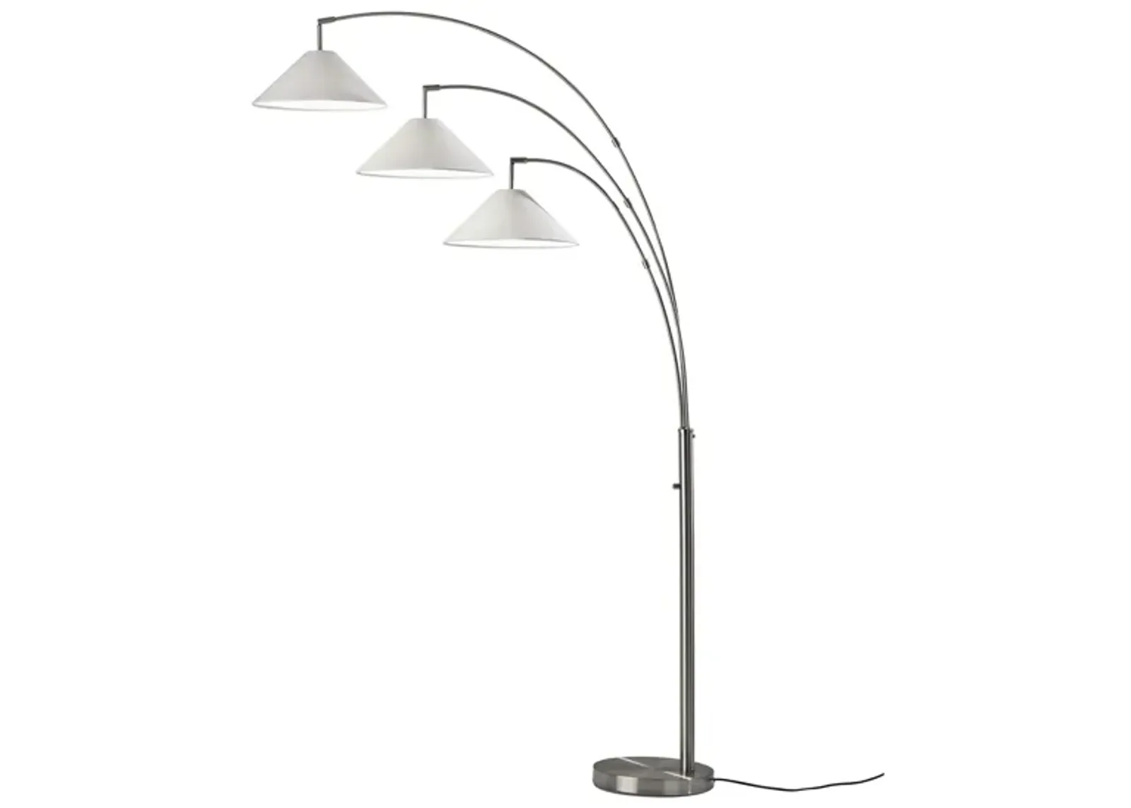 Marlin 3-Arm Arc Lamp in Brushed Steel by Adesso Inc