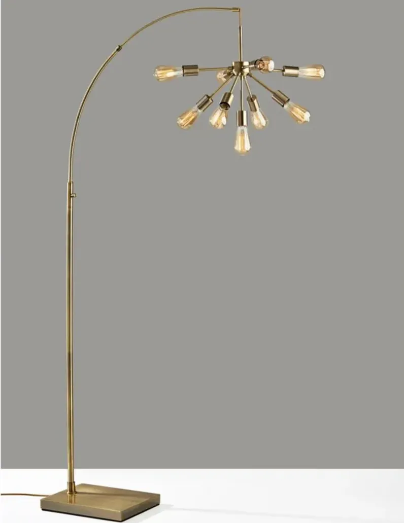 Sputnik Arc Lamp in Antique Brass by Adesso Inc