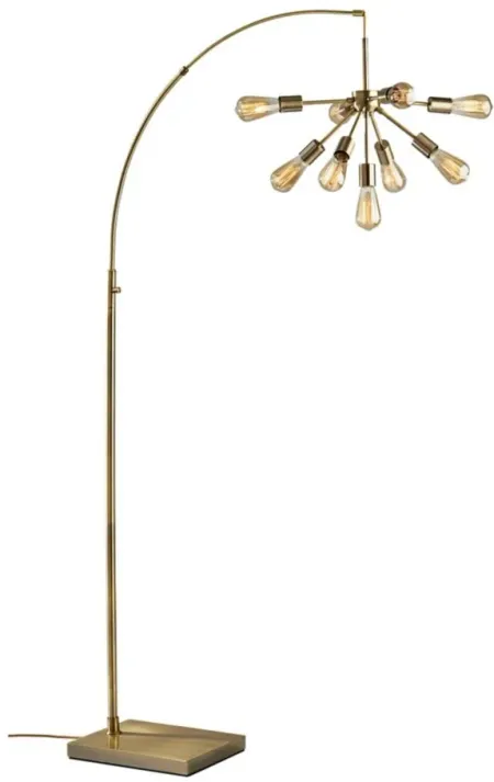 Sputnik Arc Lamp in Antique Brass by Adesso Inc