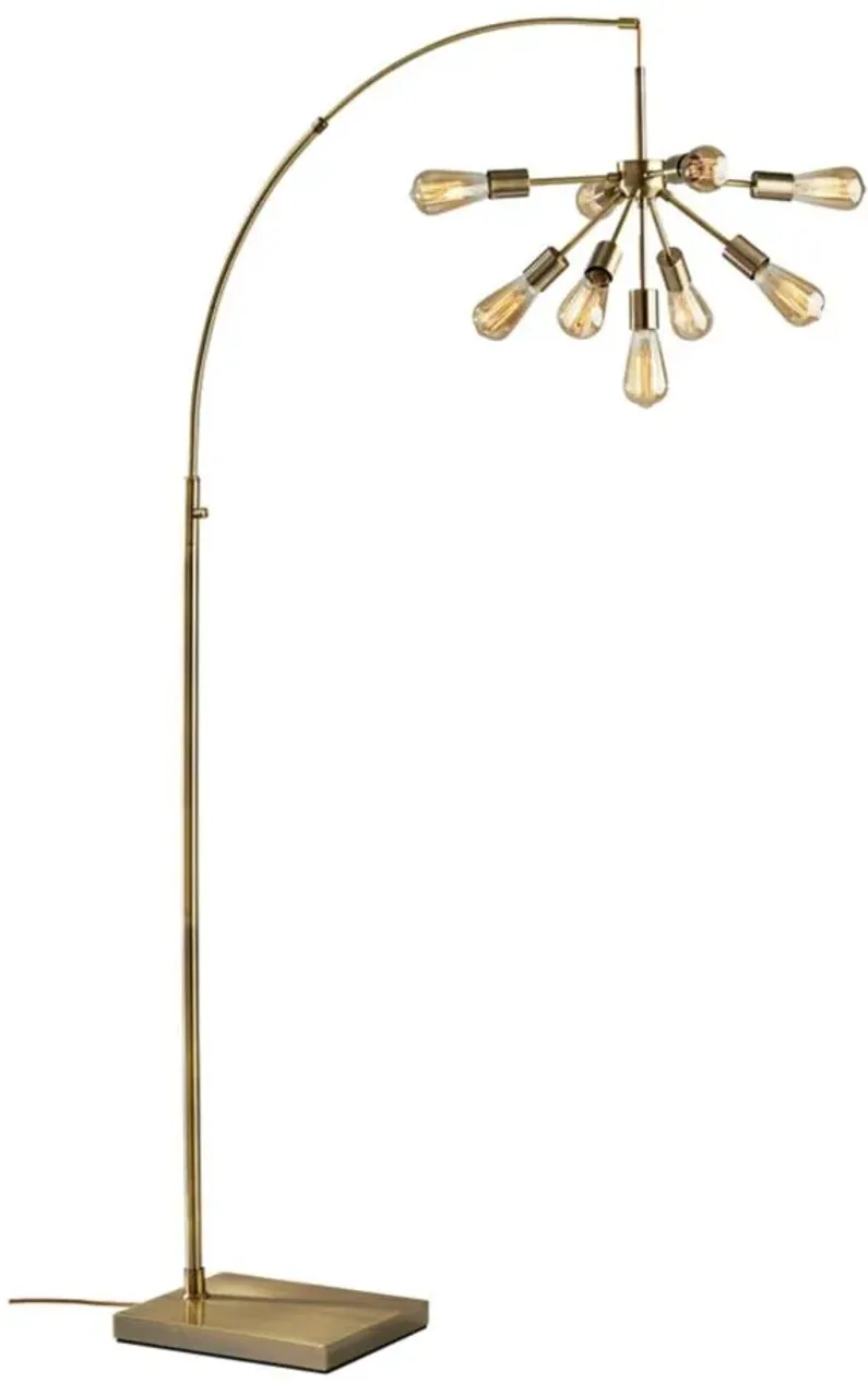 Sputnik Arc Lamp in Antique Brass by Adesso Inc