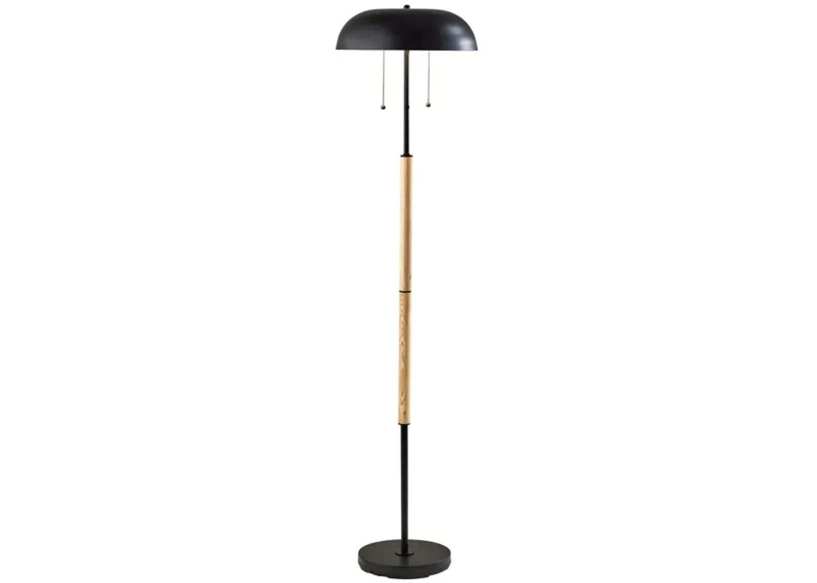 Everett Floor Lamp in Natural Wood & Black by Adesso Inc