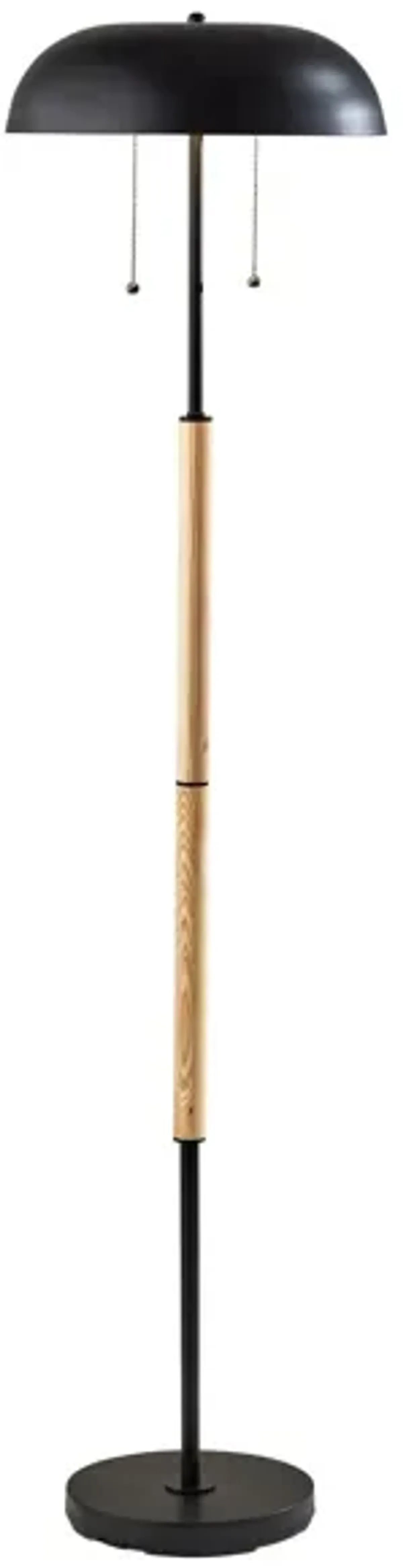 Everett Floor Lamp in Natural Wood & Black by Adesso Inc