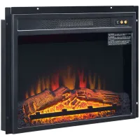Gerald Electric 23" Fireplace with Heat Functionality in Black by Manhattan Comfort
