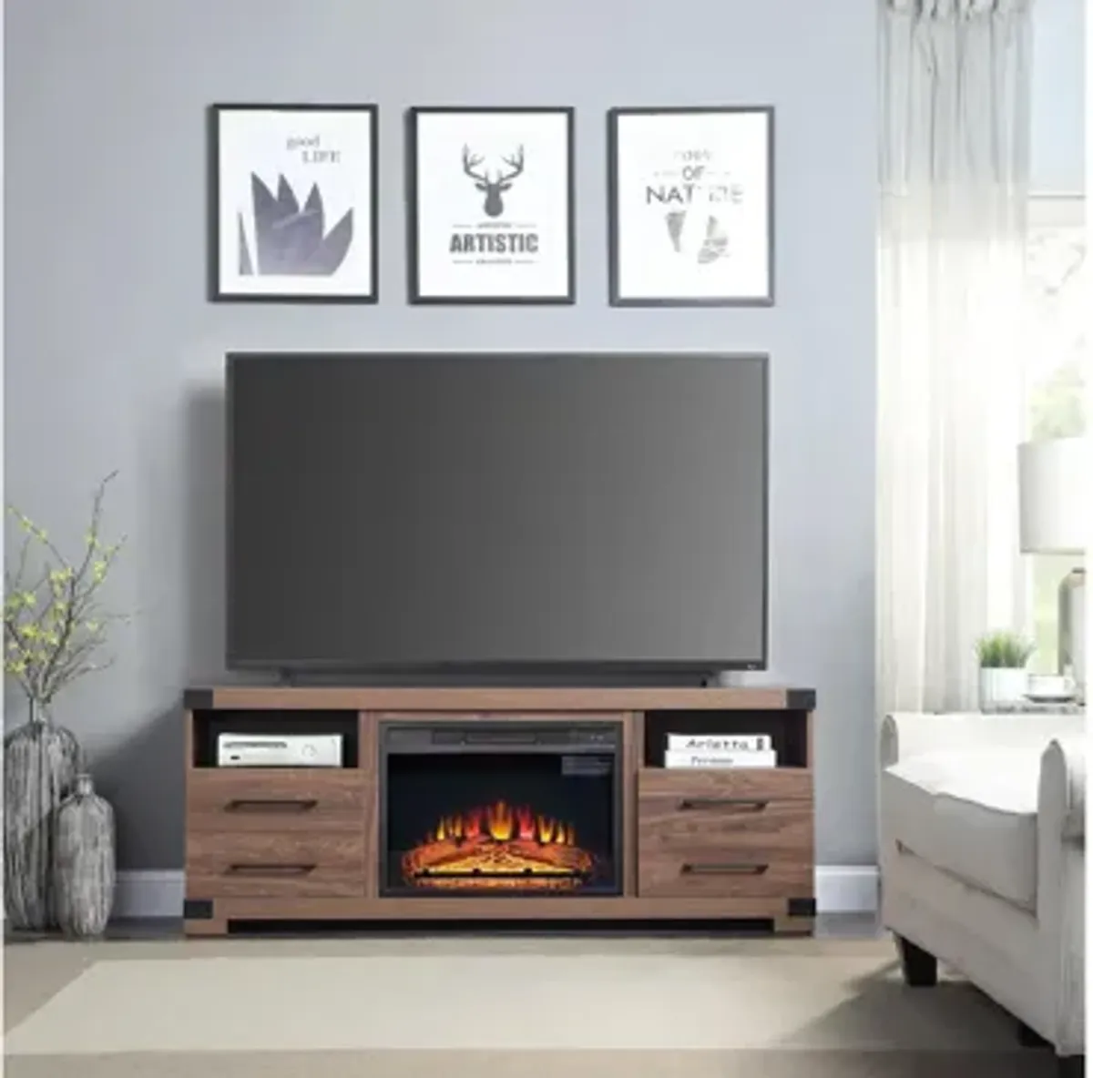 Richmond 60" TV Console with Fireplace