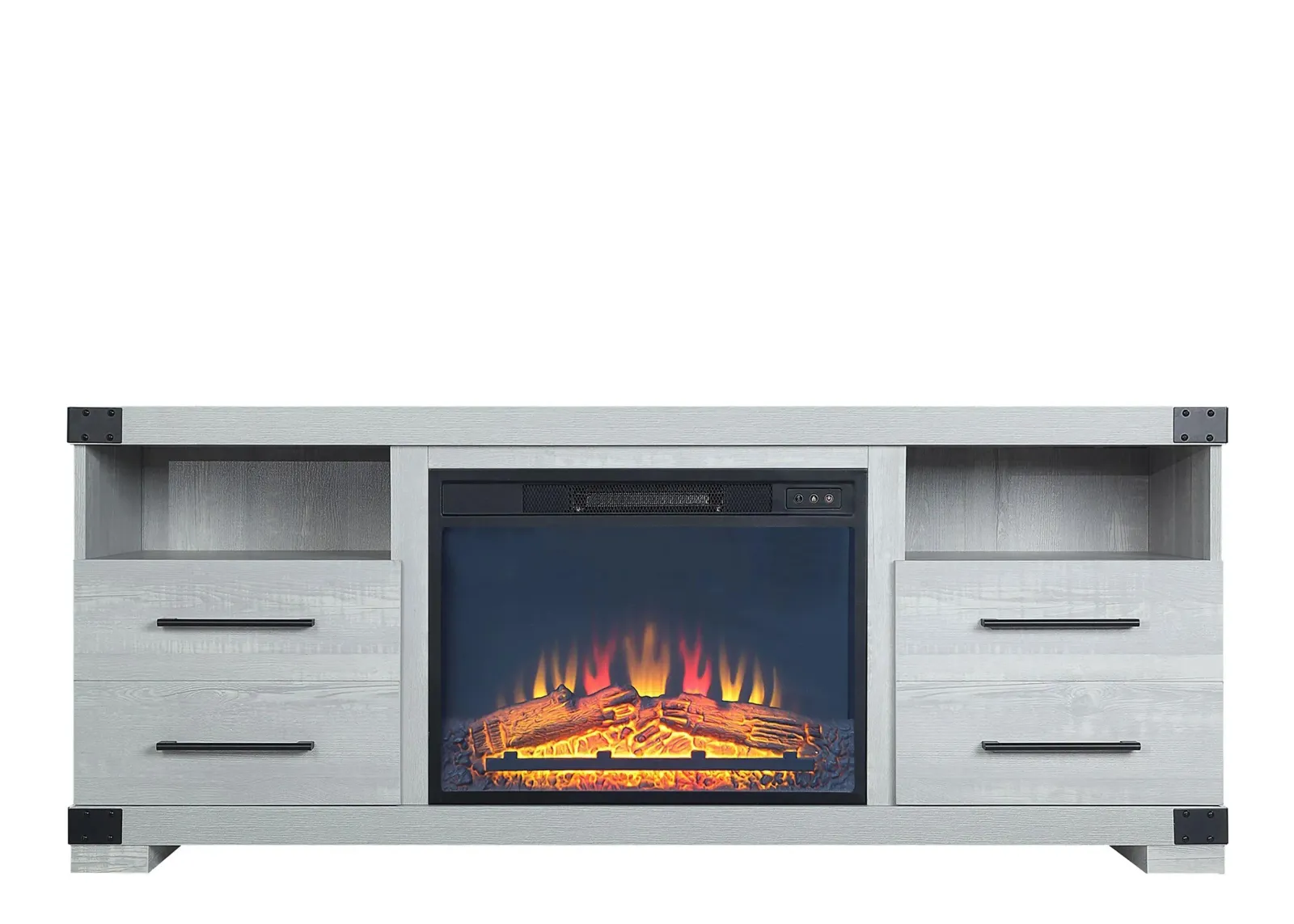 Richmond 60" TV Console with Fireplace in Grey by Manhattan Comfort