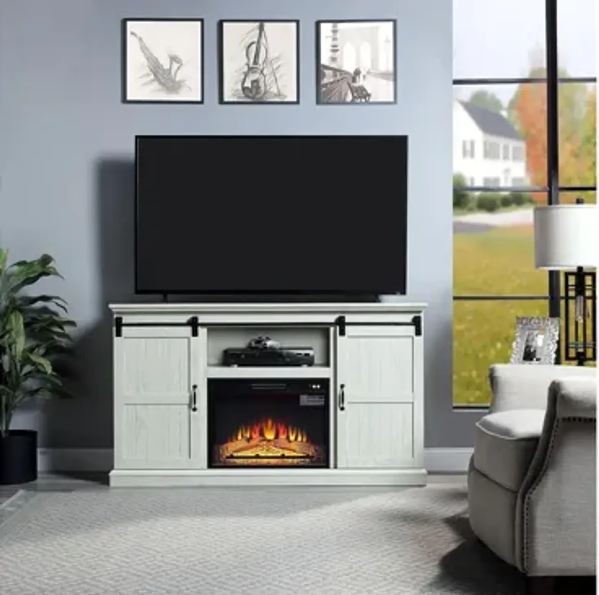 Myrtle 60" TV Console with Fireplace