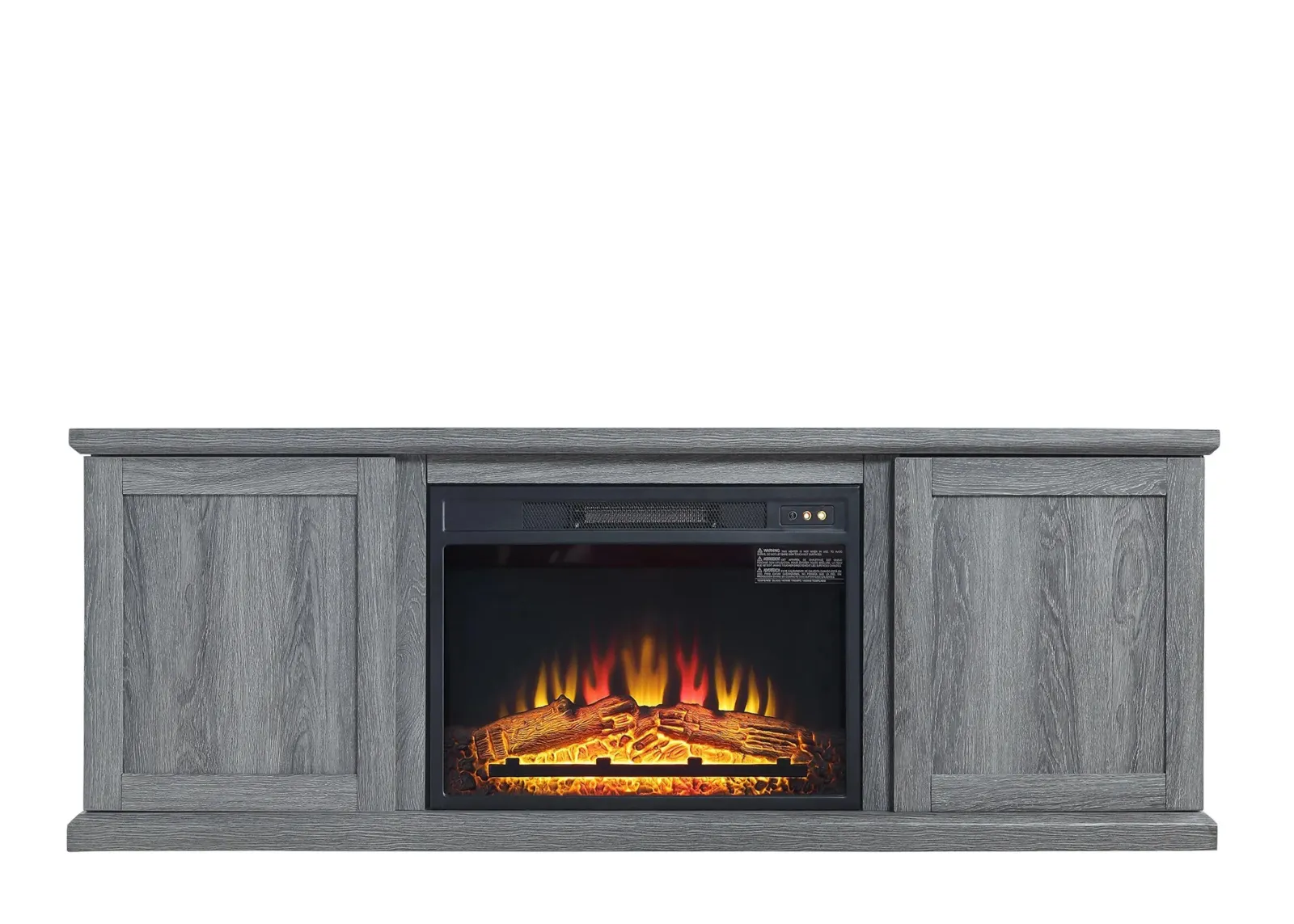 Franklin 60" TV Console with Fireplace in Grey by Manhattan Comfort