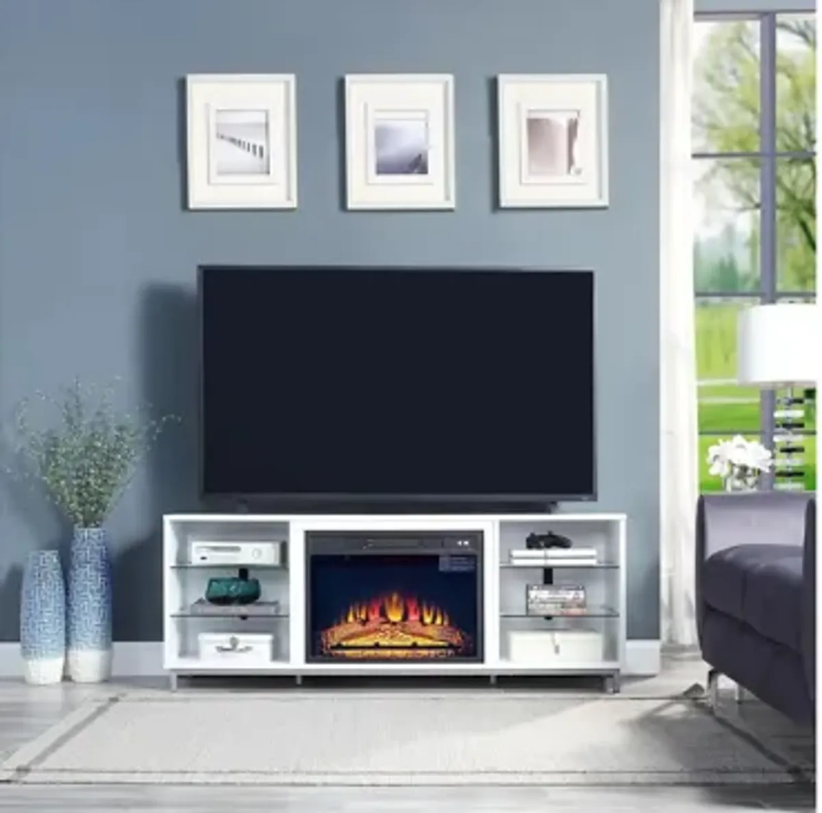 Brighton 60" TV Stand with Fireplace